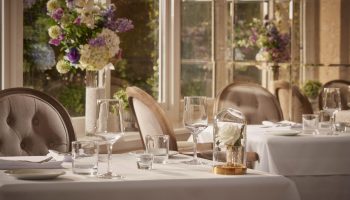 Table set for dinner at Bathen House