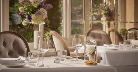 Table set for dinner at Bathen House